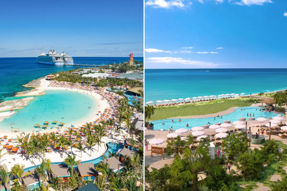 side by side image of Hideaway Beach and Pearl Cove Beach club