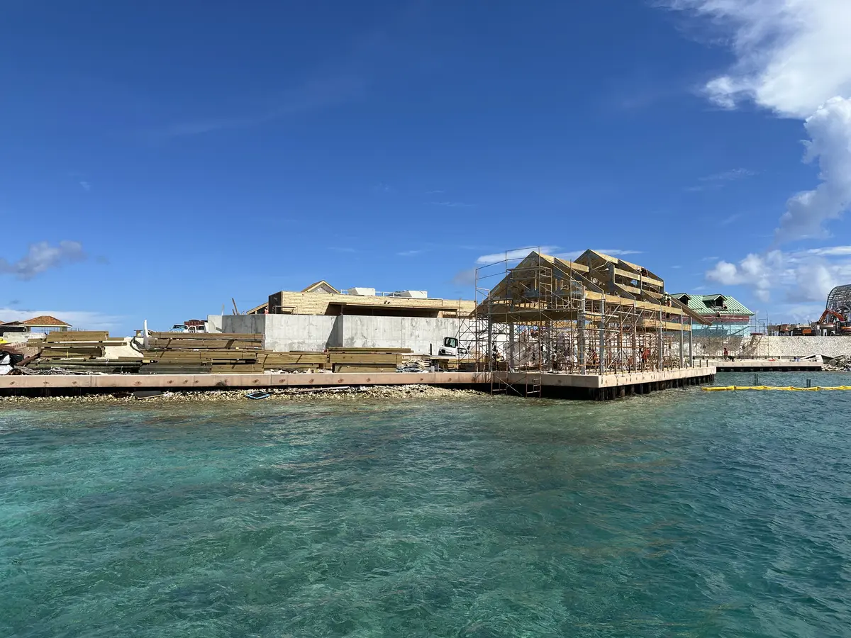 Beach Club tender stop under construction