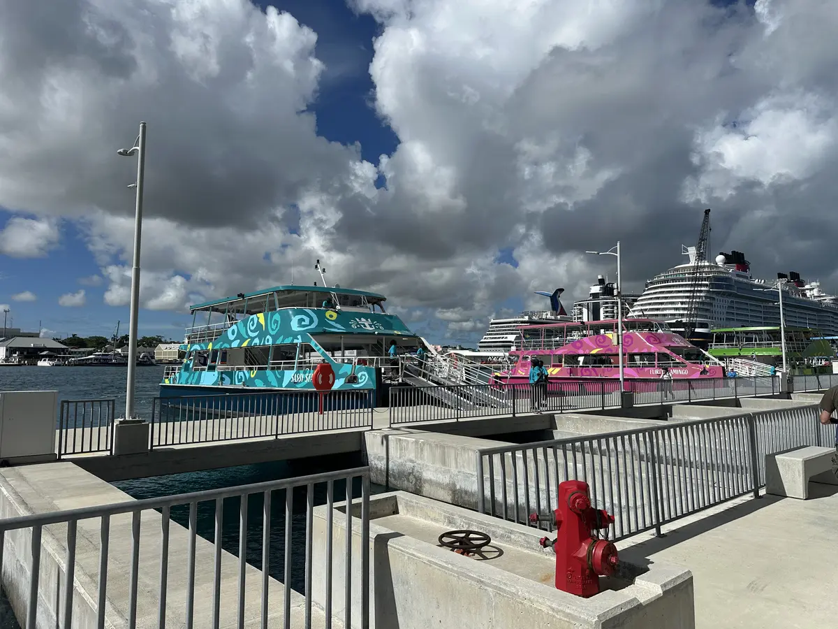 Tender boats to beach club