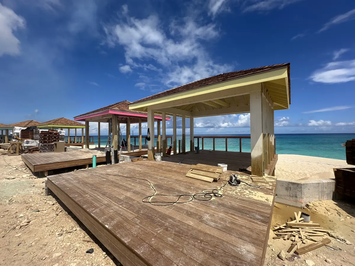 Cabanas under construction