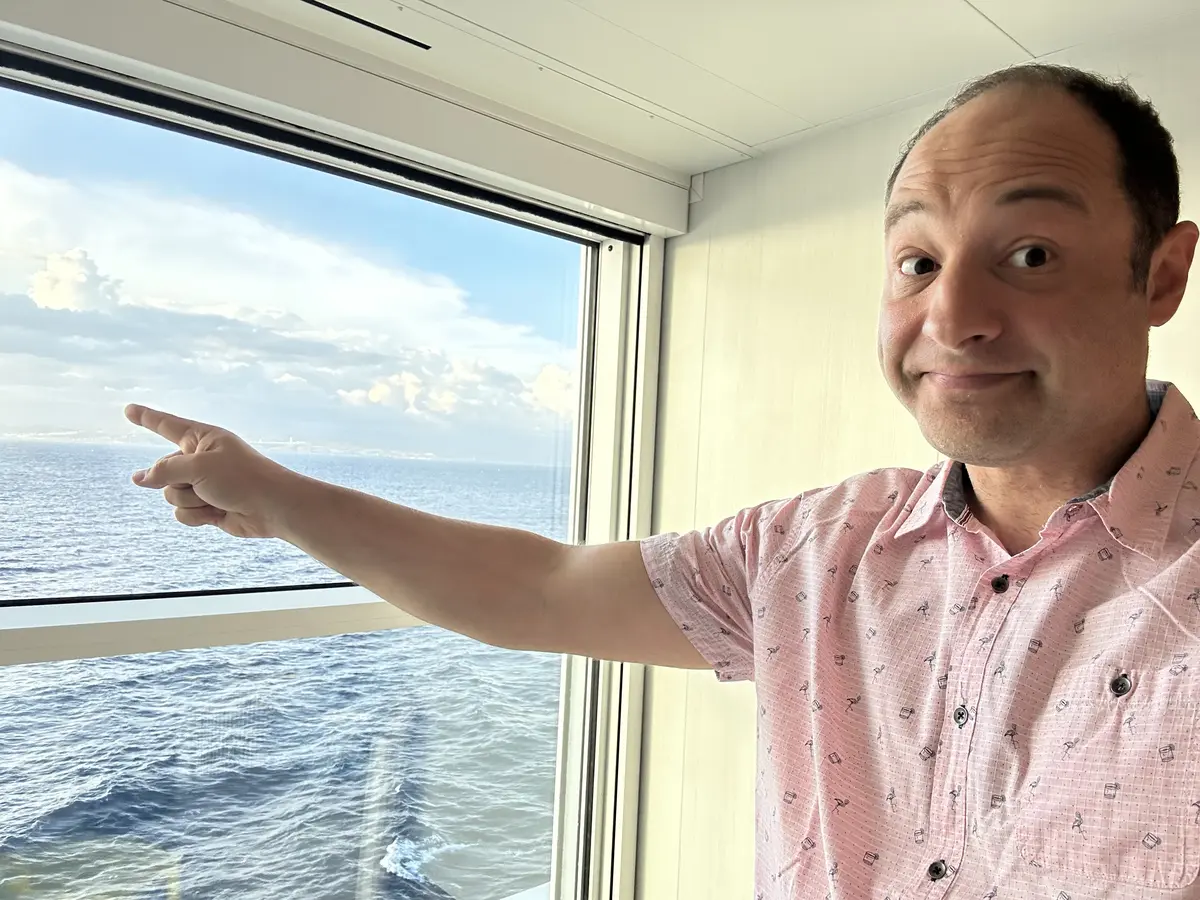 Matt pointing to Infinite Balcony