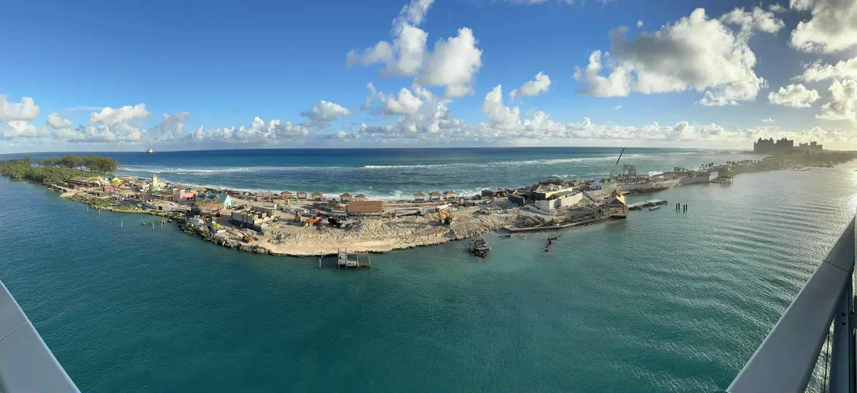 Beach club construction progress in October