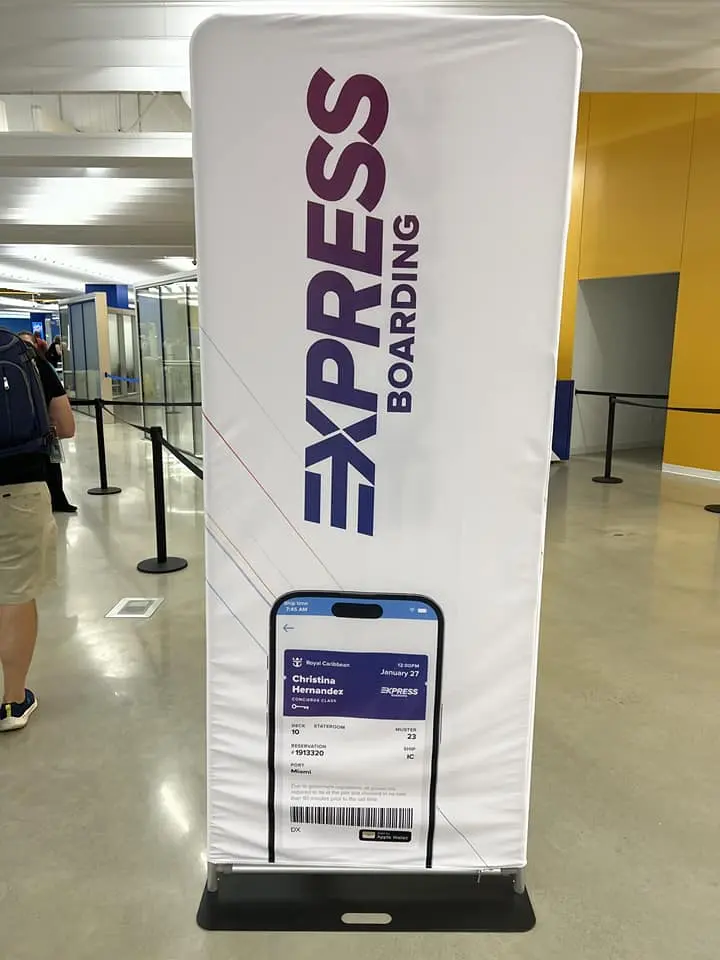Express Boarding sign