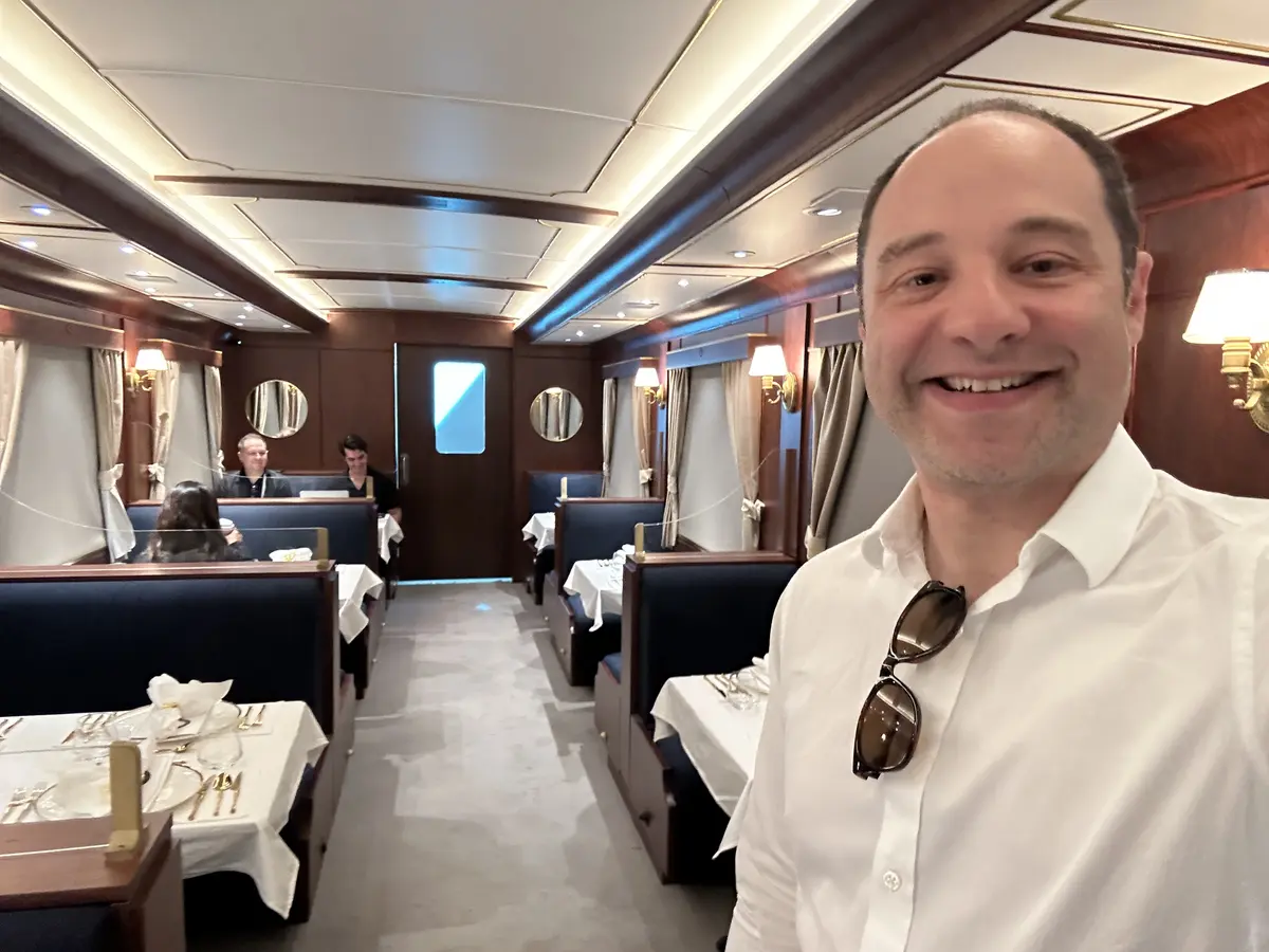 Matt inside the train car