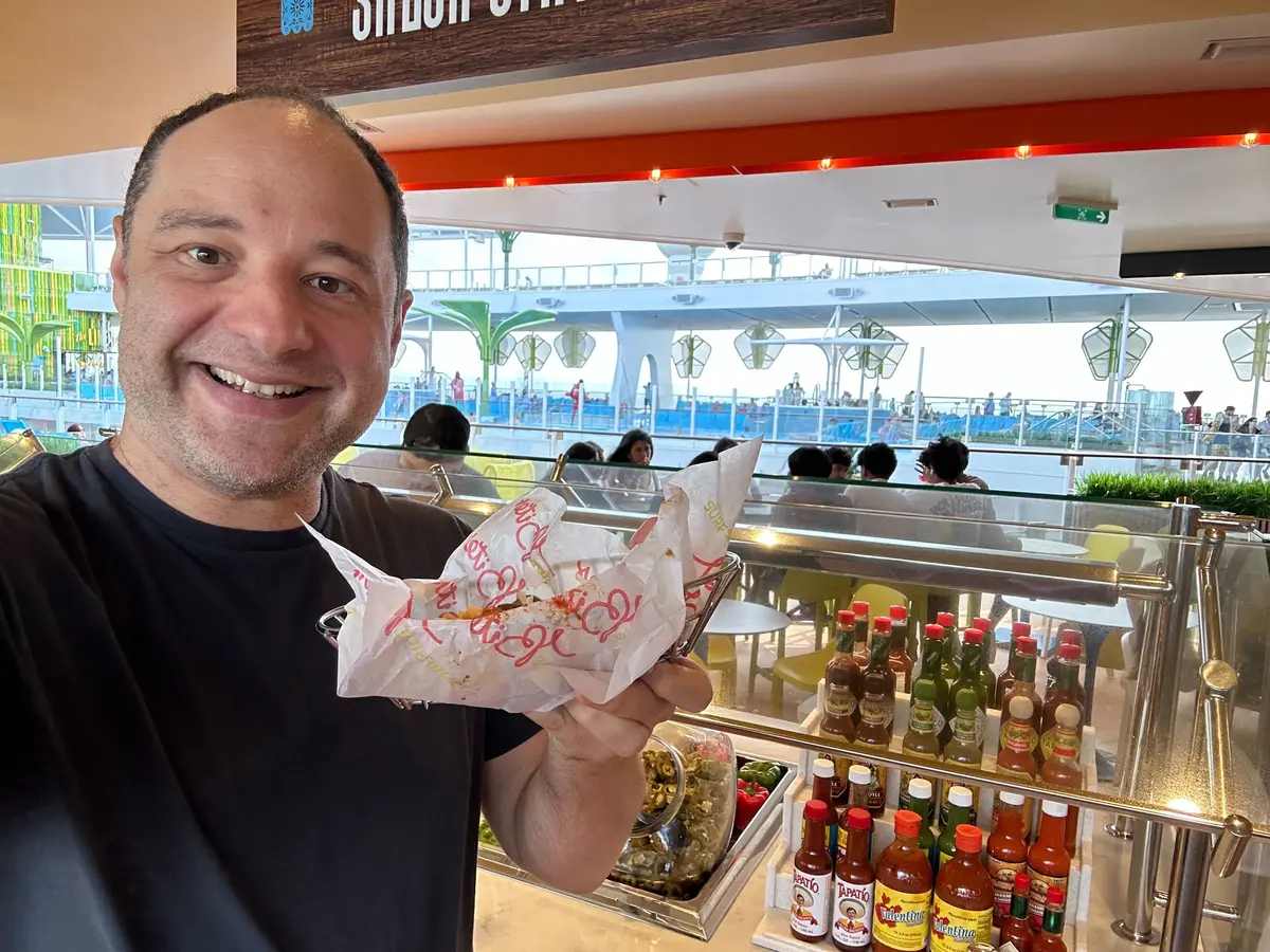 Matt with his popcorn chicken