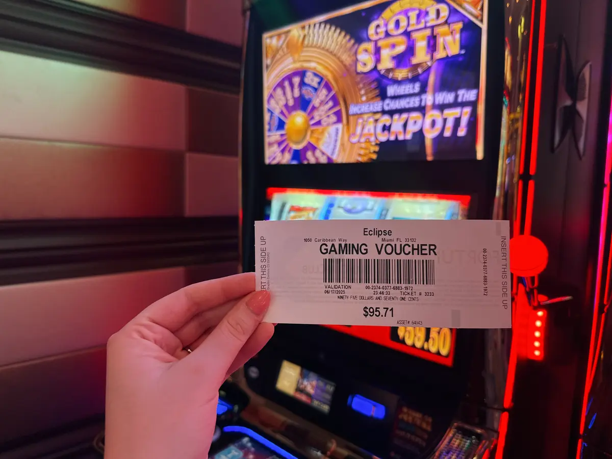 Casino voucher on Celebrity Eclipse