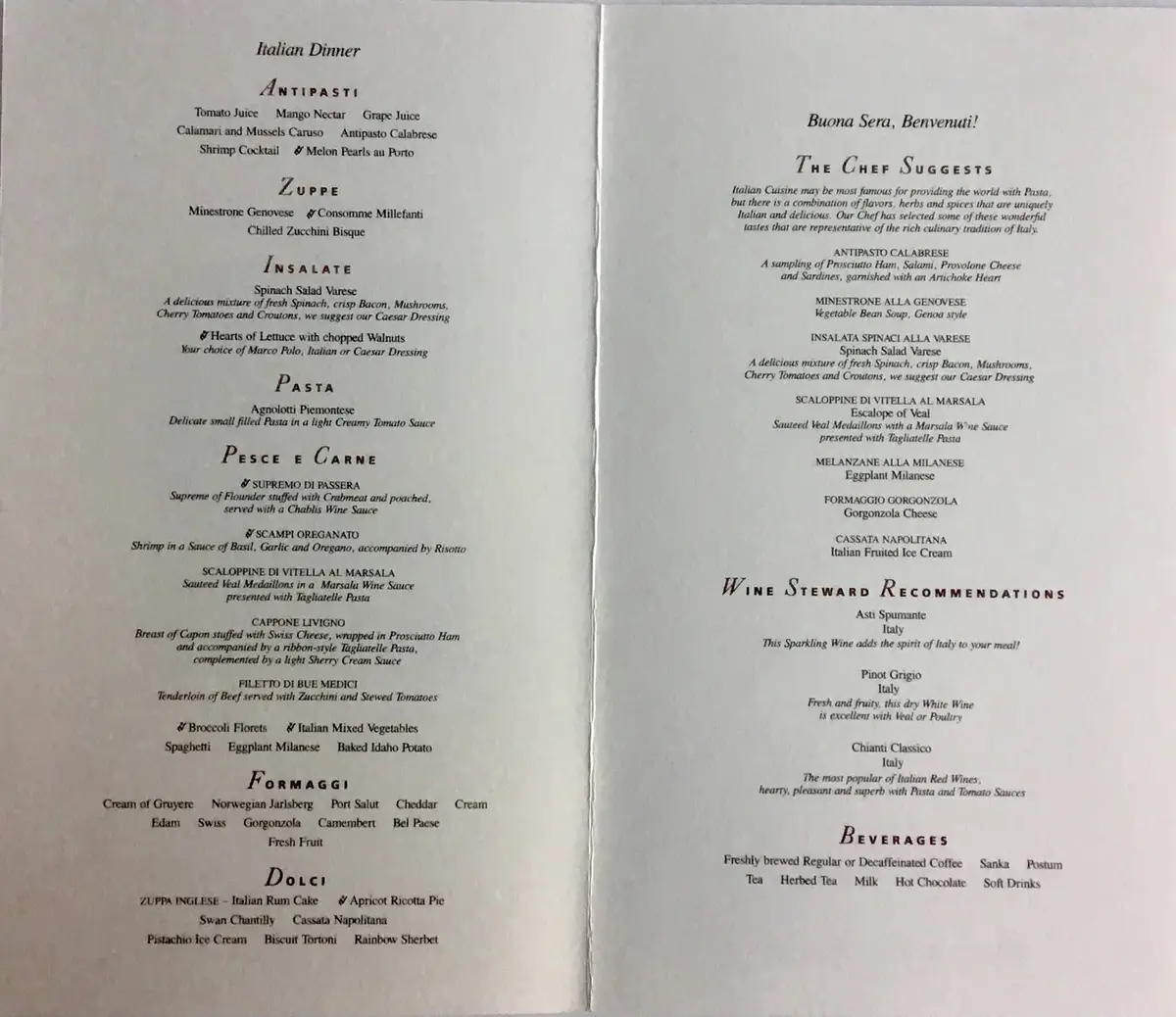 Royal Caribbean Menus 80s
