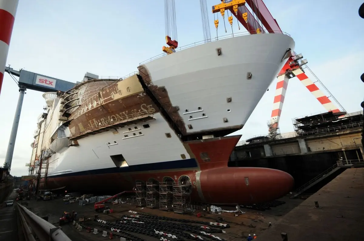 Cruise ship under construction