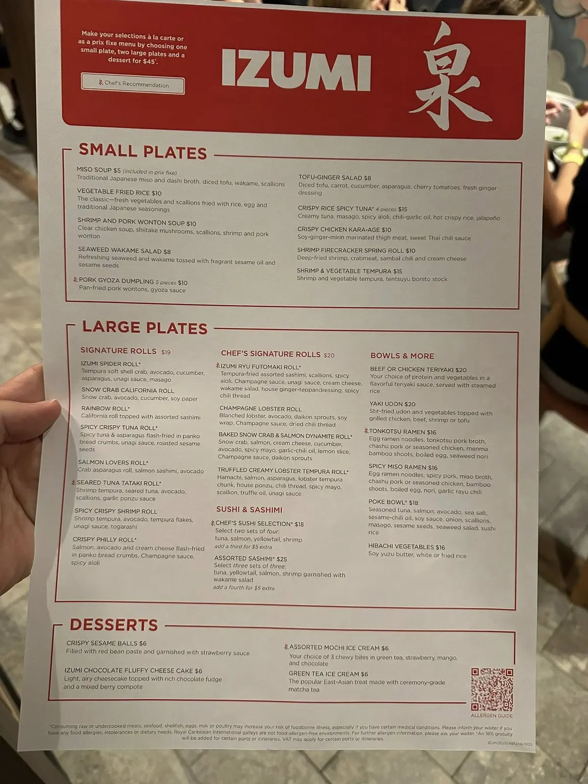 Menu change