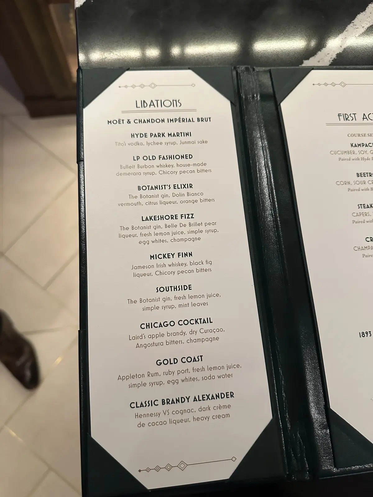 Lincoln Park menu
