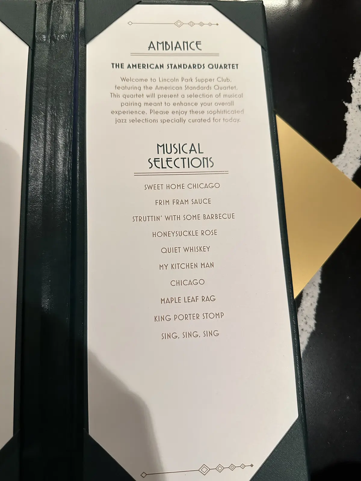 Lincoln Park menu