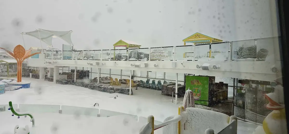 Odyssey of the Seas in the snow
