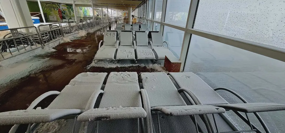 Odyssey of the Seas in the snow