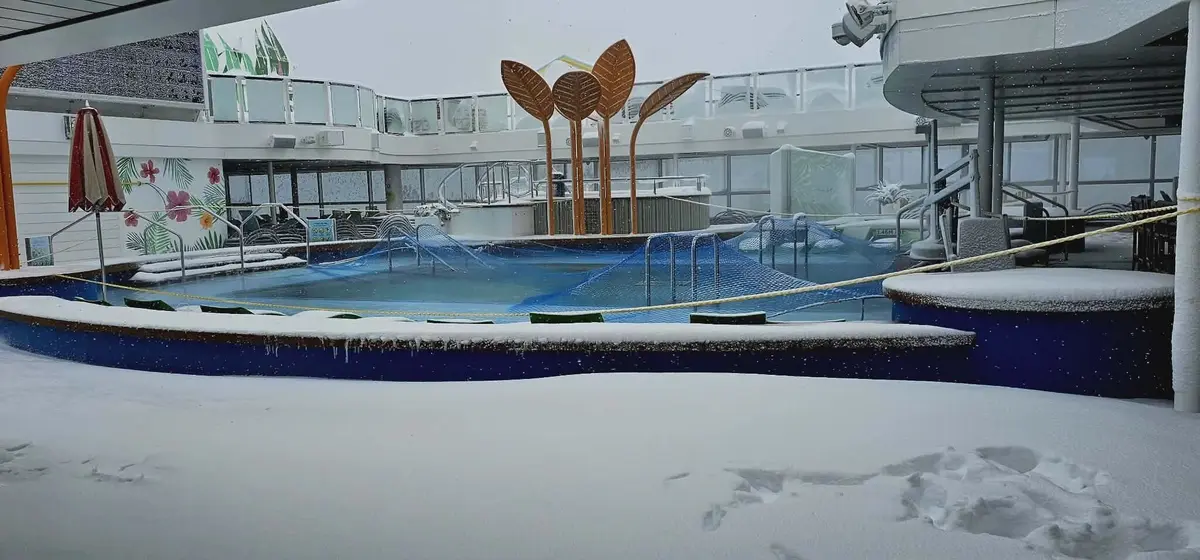 Odyssey of the Seas in the snow
