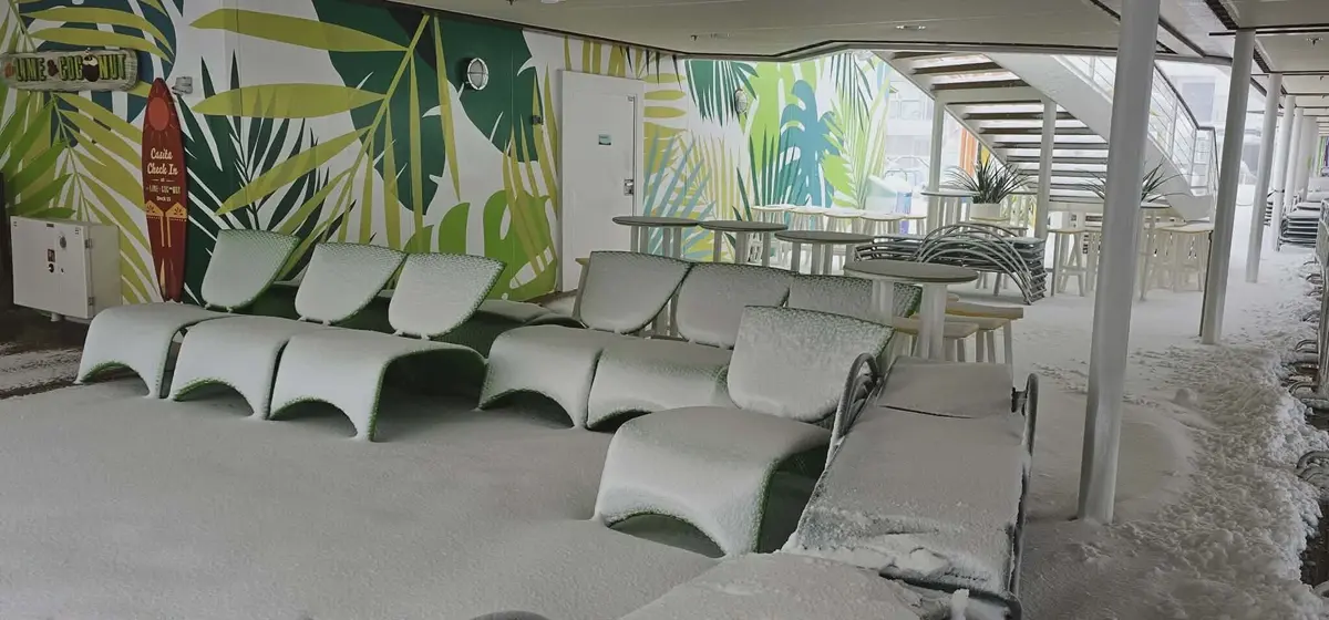 Odyssey of the Seas in the snow