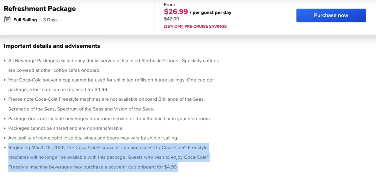 RC Drink Package Change