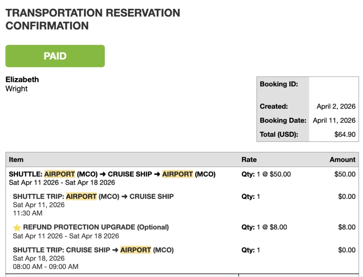 Airport Canaveral Booking