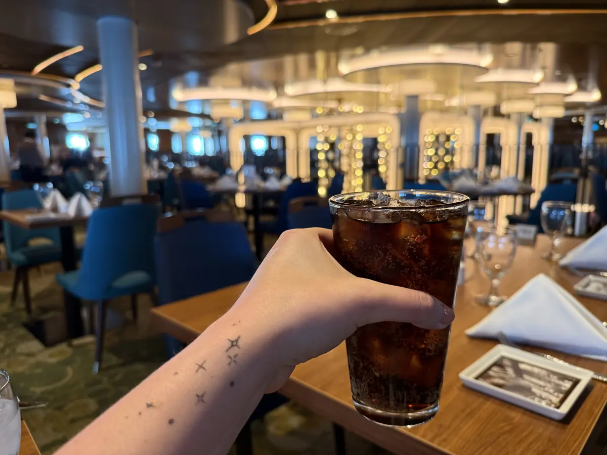 Soda, cruise dining room
