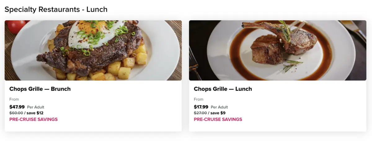 Chops Grille Prices