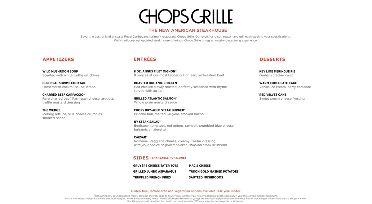 Chops Grille Lunch Menu