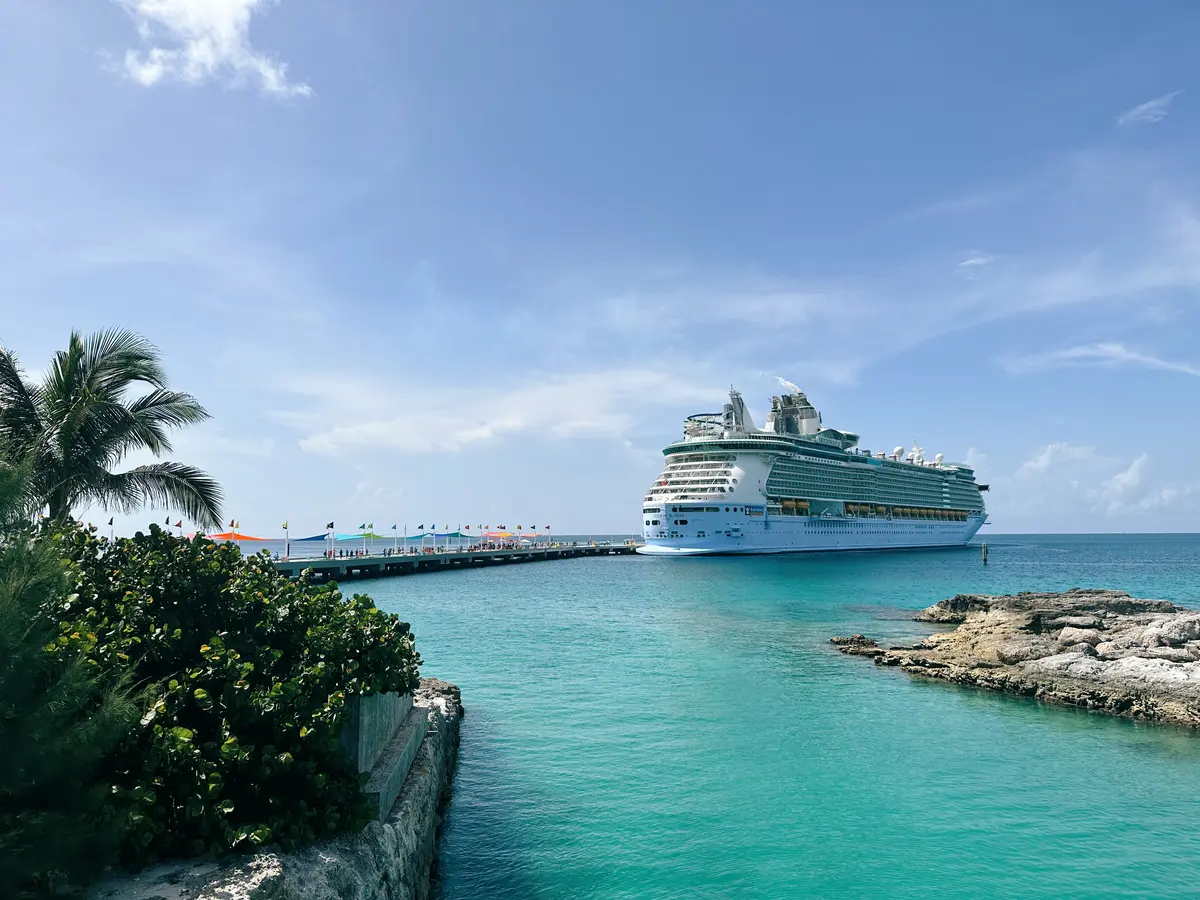 Freedom of the Seas docked at Perfect Day at CocoCay
