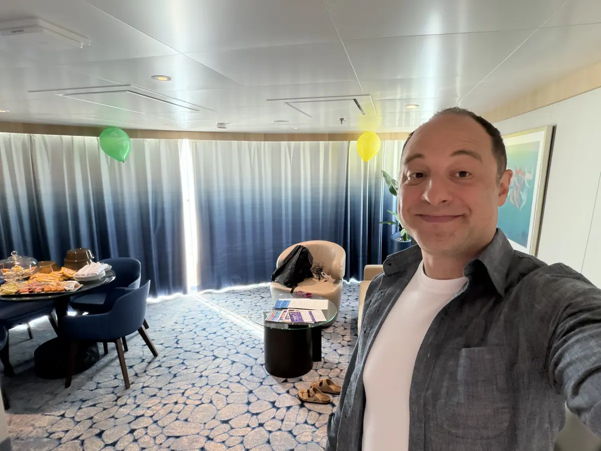 Matt inside his suite