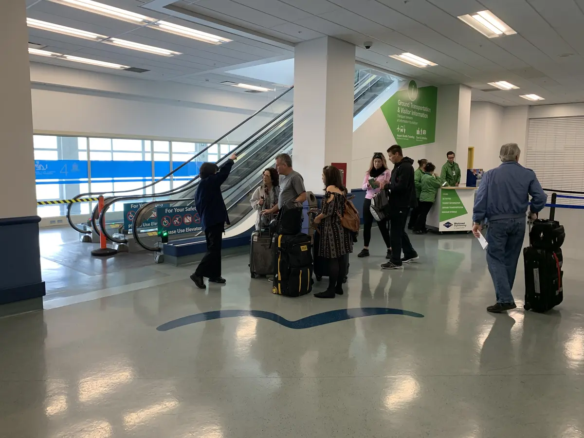 People with their own luggage