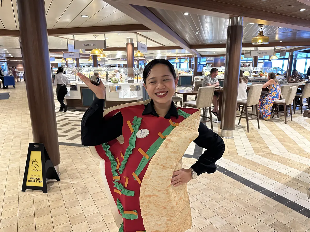Crew member in costume