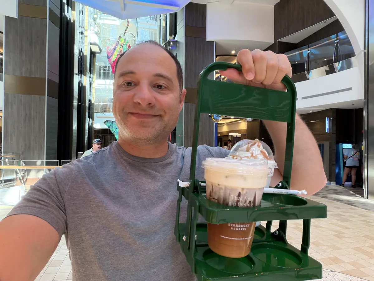 Matt with a drink caddy