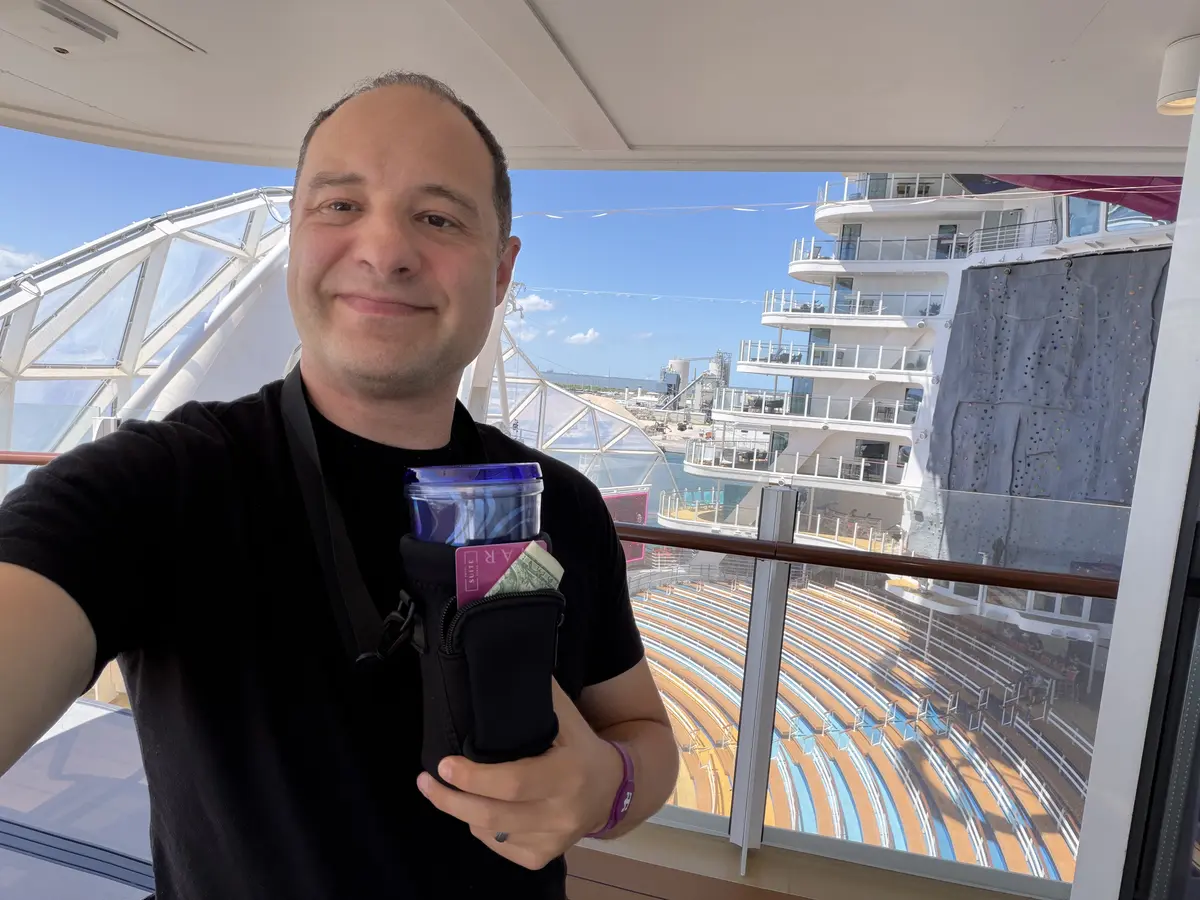 Matt with a drink holder