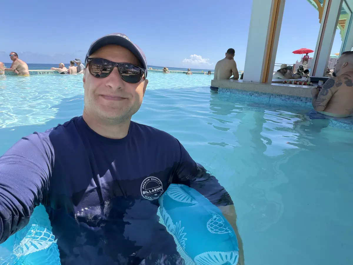 Matt in a float