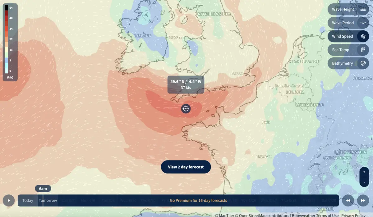 English Channel Wind Report