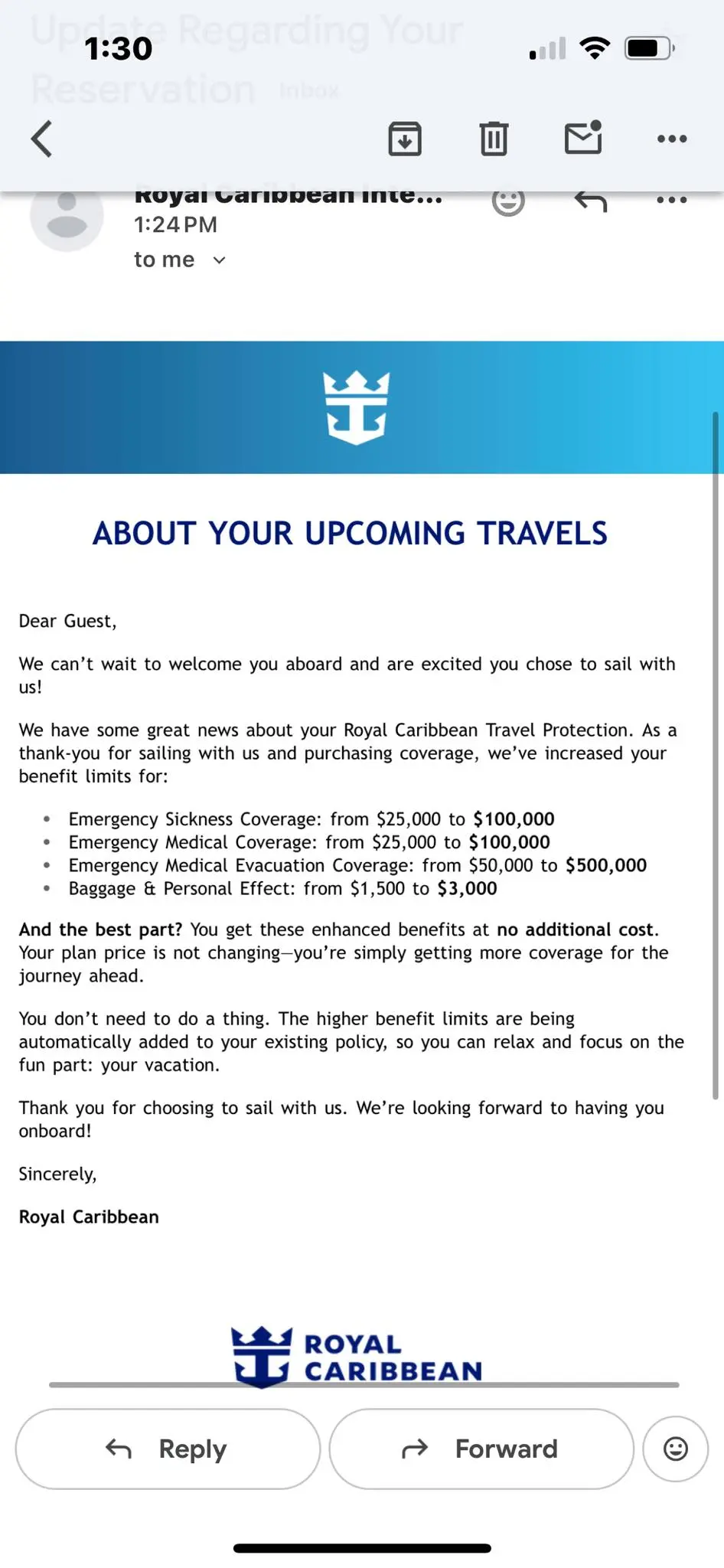 Travel Insurance Update