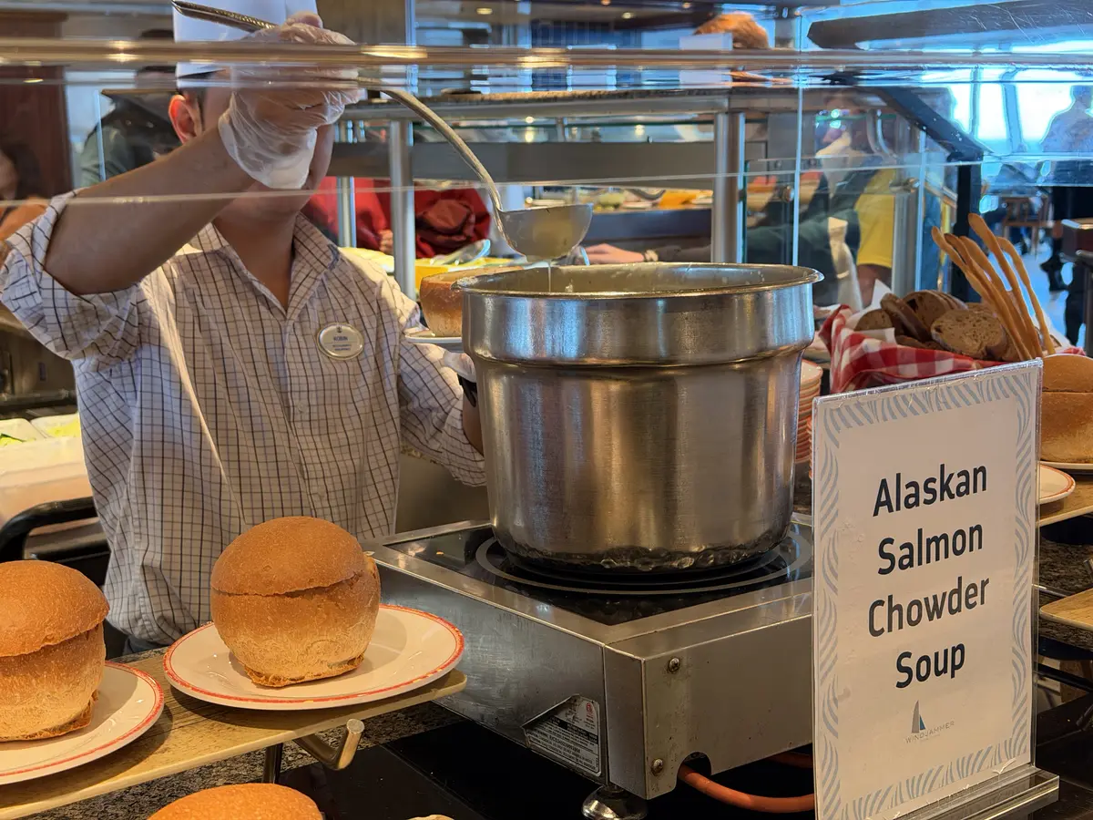 Alaskan salmon chowder soup