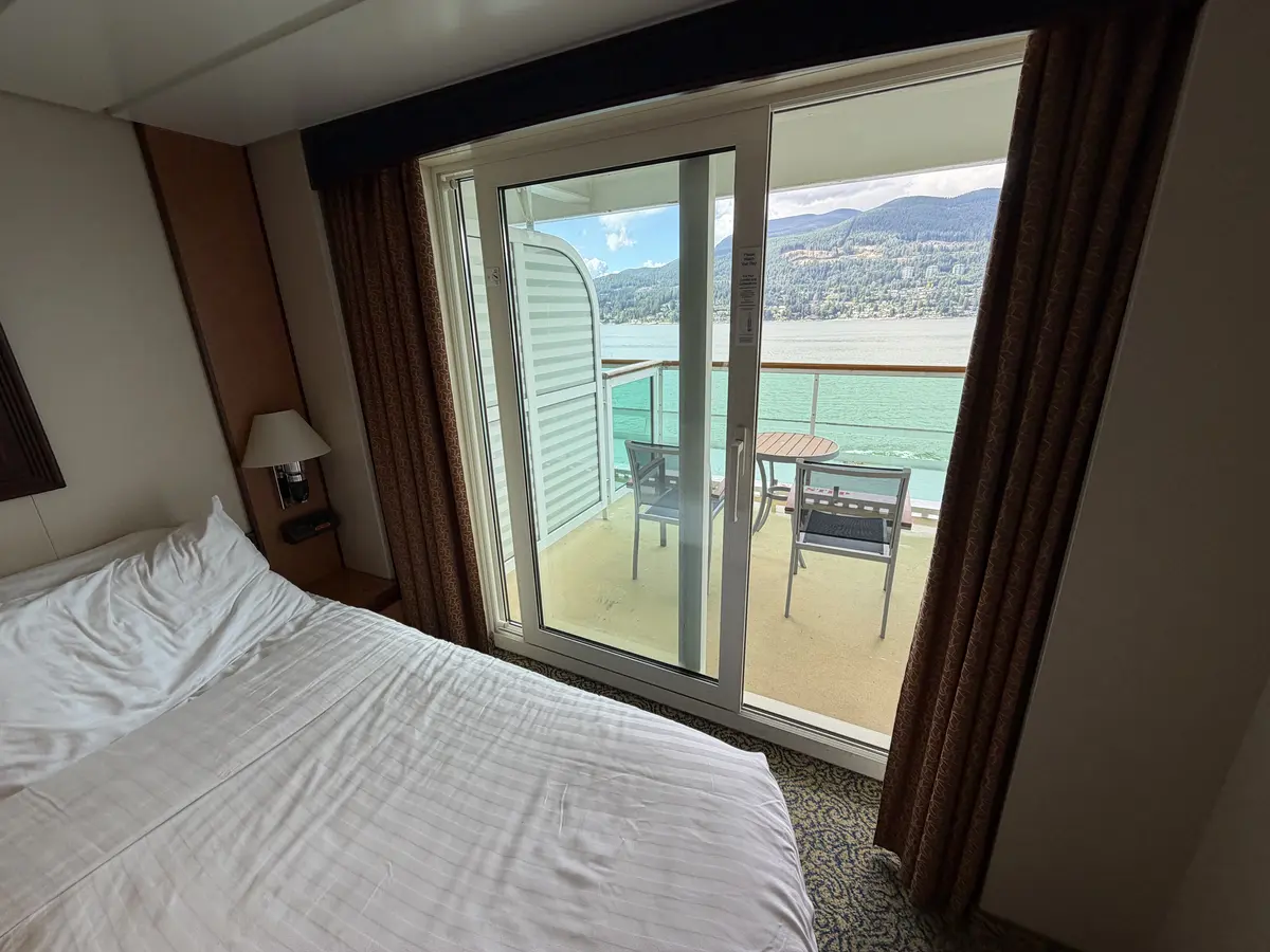 Bed near balcony
