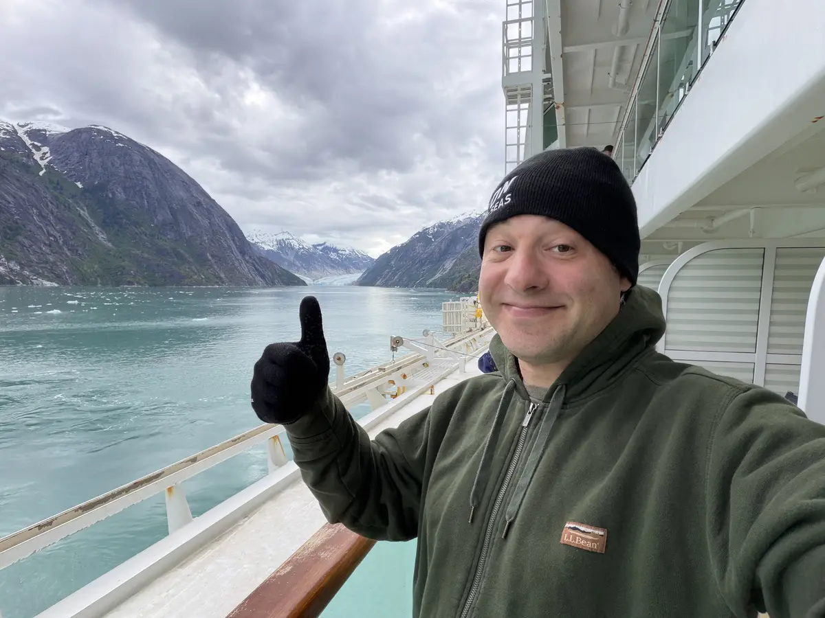 Matt on his balcony in Alaska