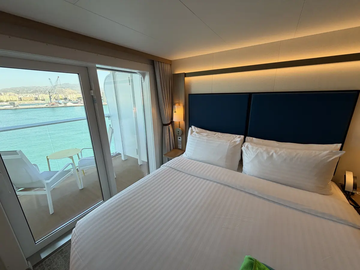 Bed near balcony