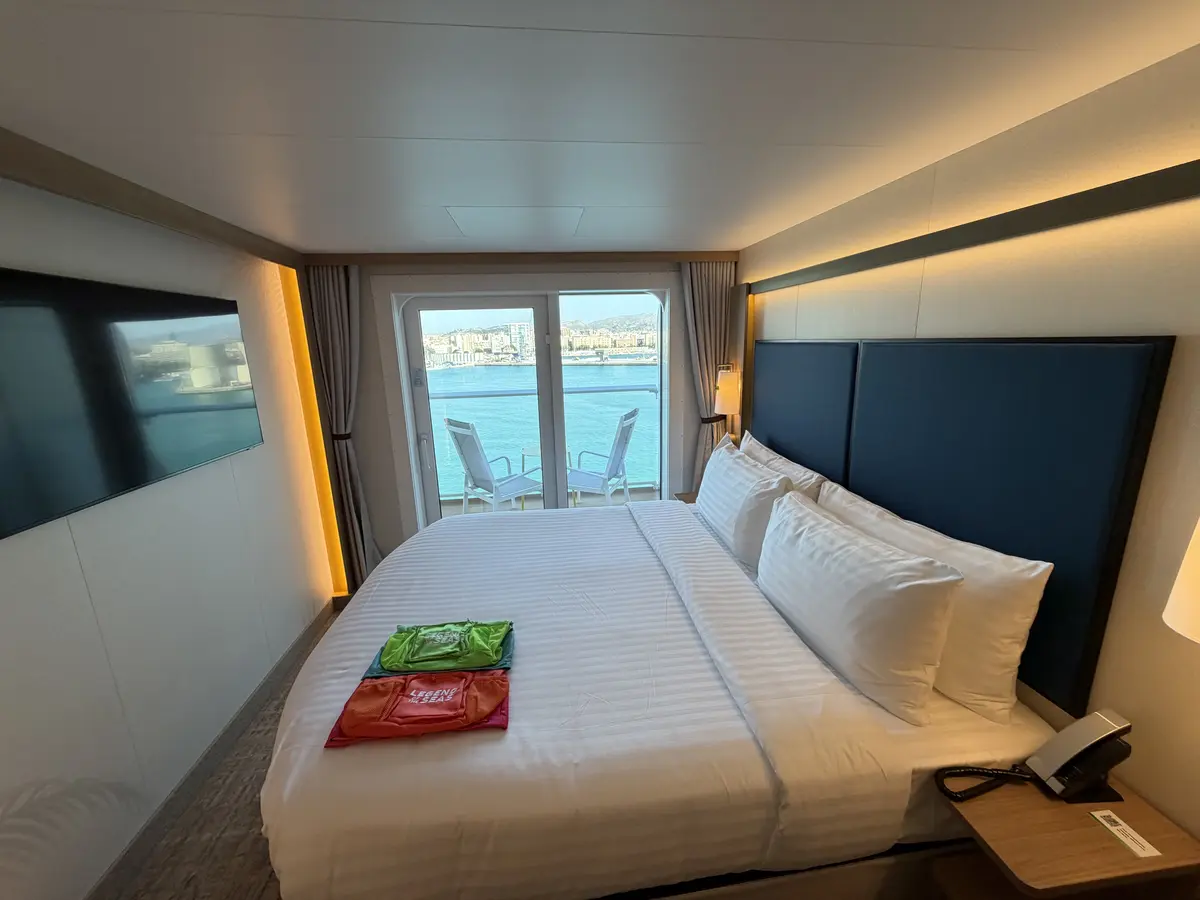 bed near the balcony