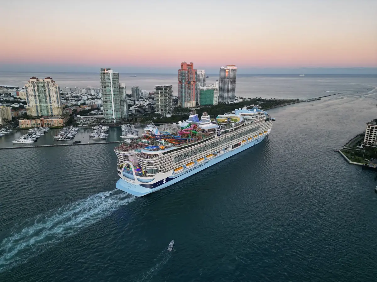 Icon of the Seas sailing away