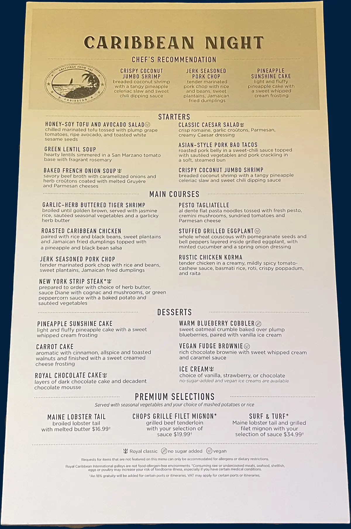 Royal Caribbean New Menu 2025 Herta Madelena royal-caribbean-new-menu-2025-herta-madelena