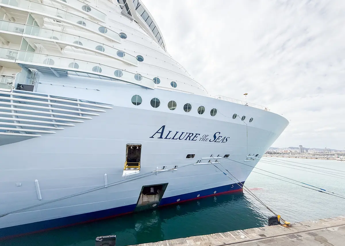 exterior of Allure of the Seas docked in Barcelona Allure Exterior
