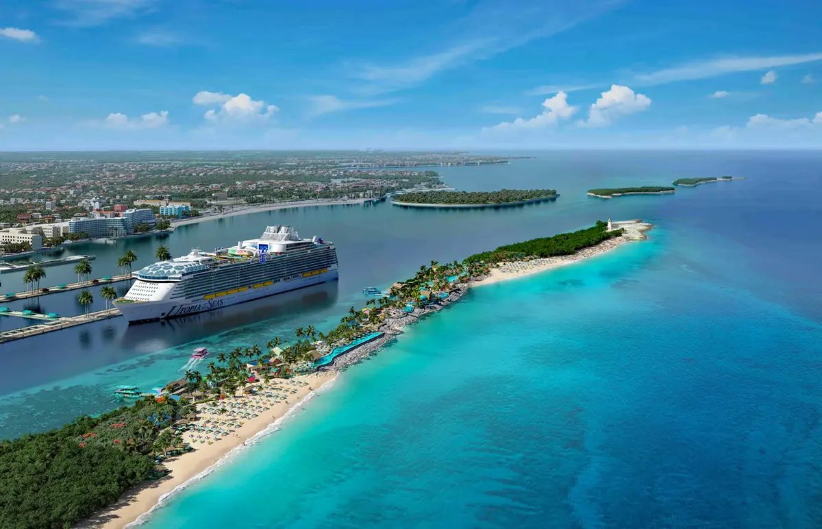 Beach club render with Utopia of the Seas