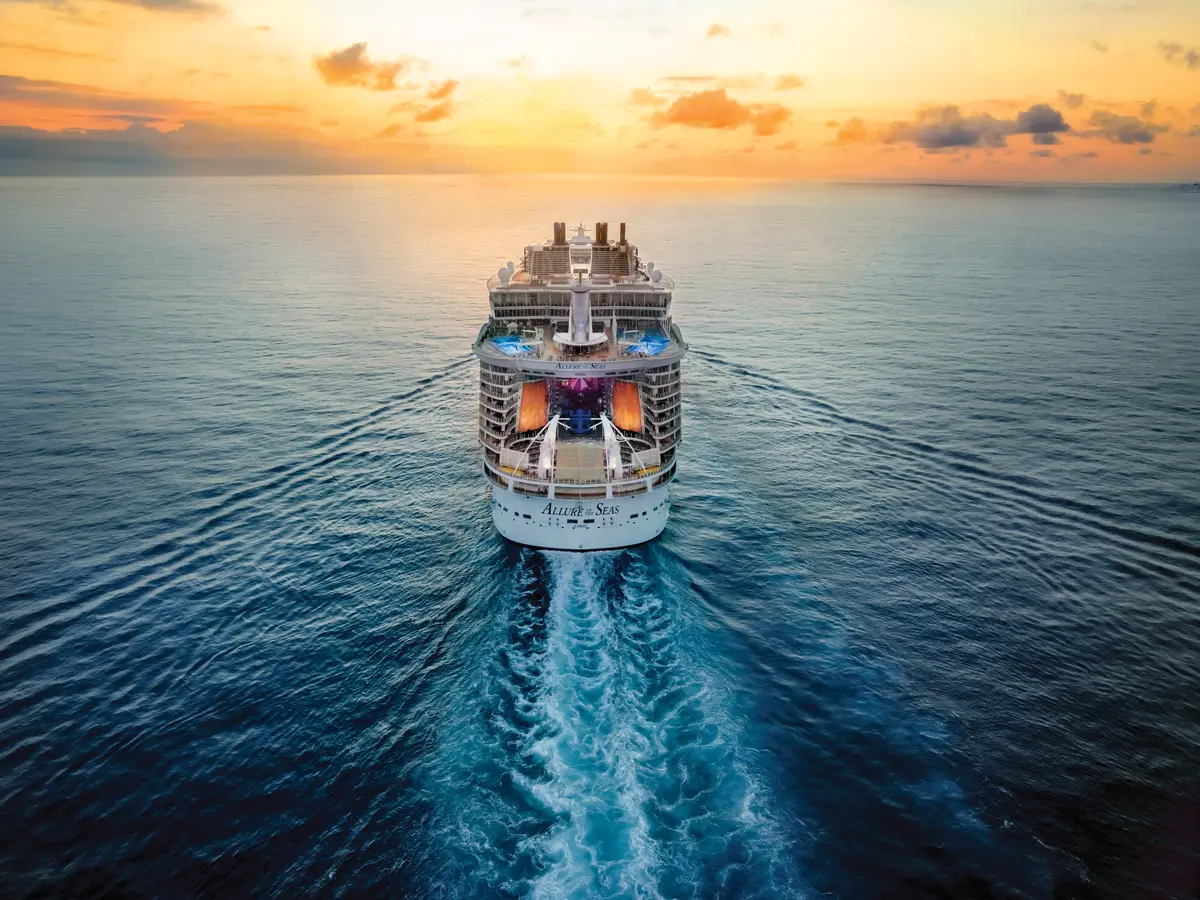 Allure of the Seas aerial rear