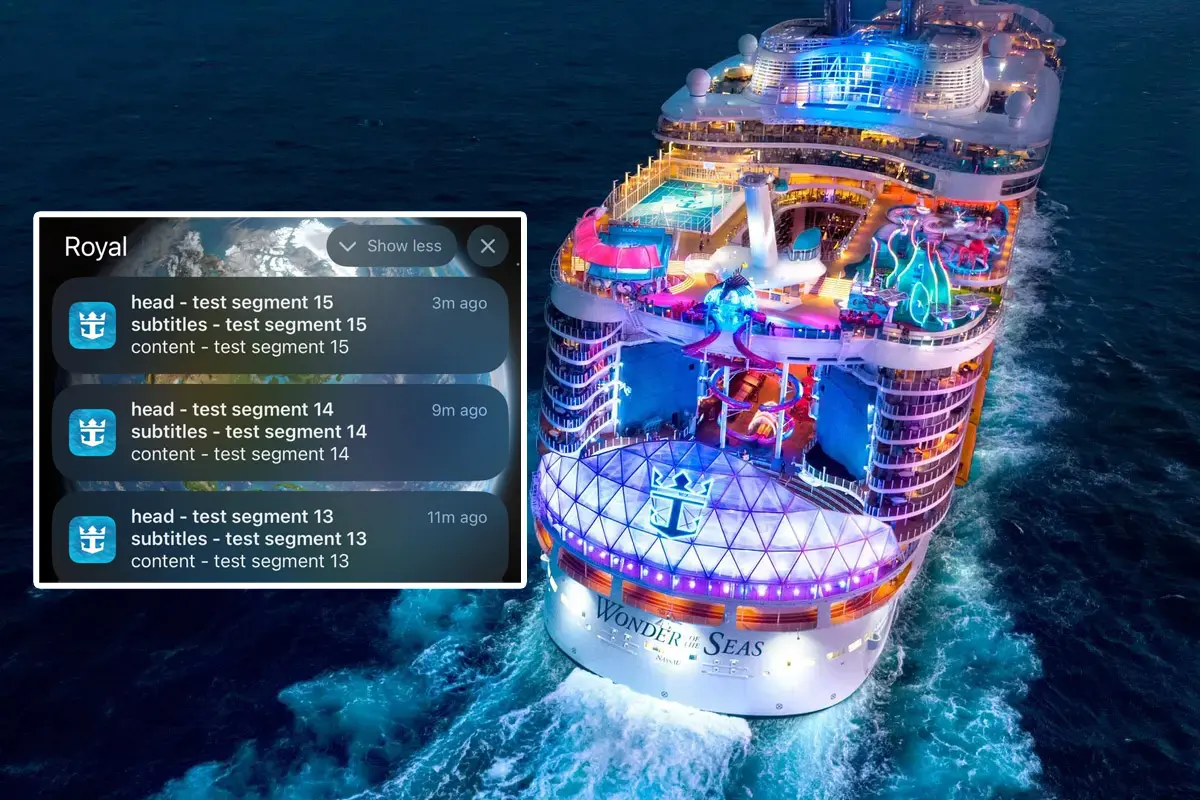 Royal Caribbean app messages