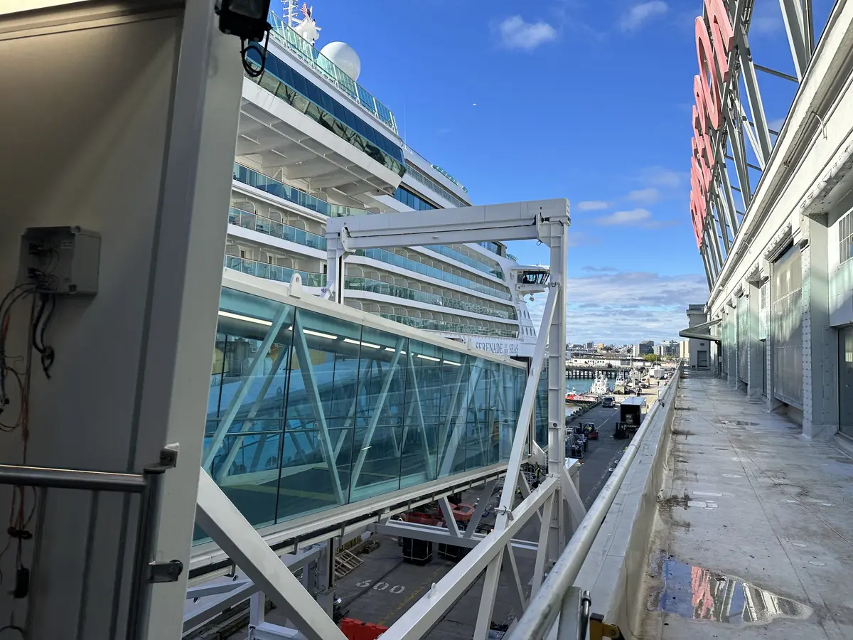Gangway to cruise ship