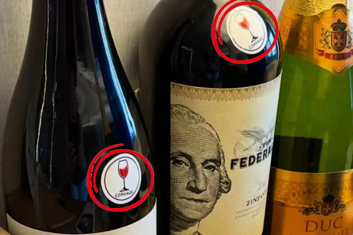 Wine corkage fee spotted