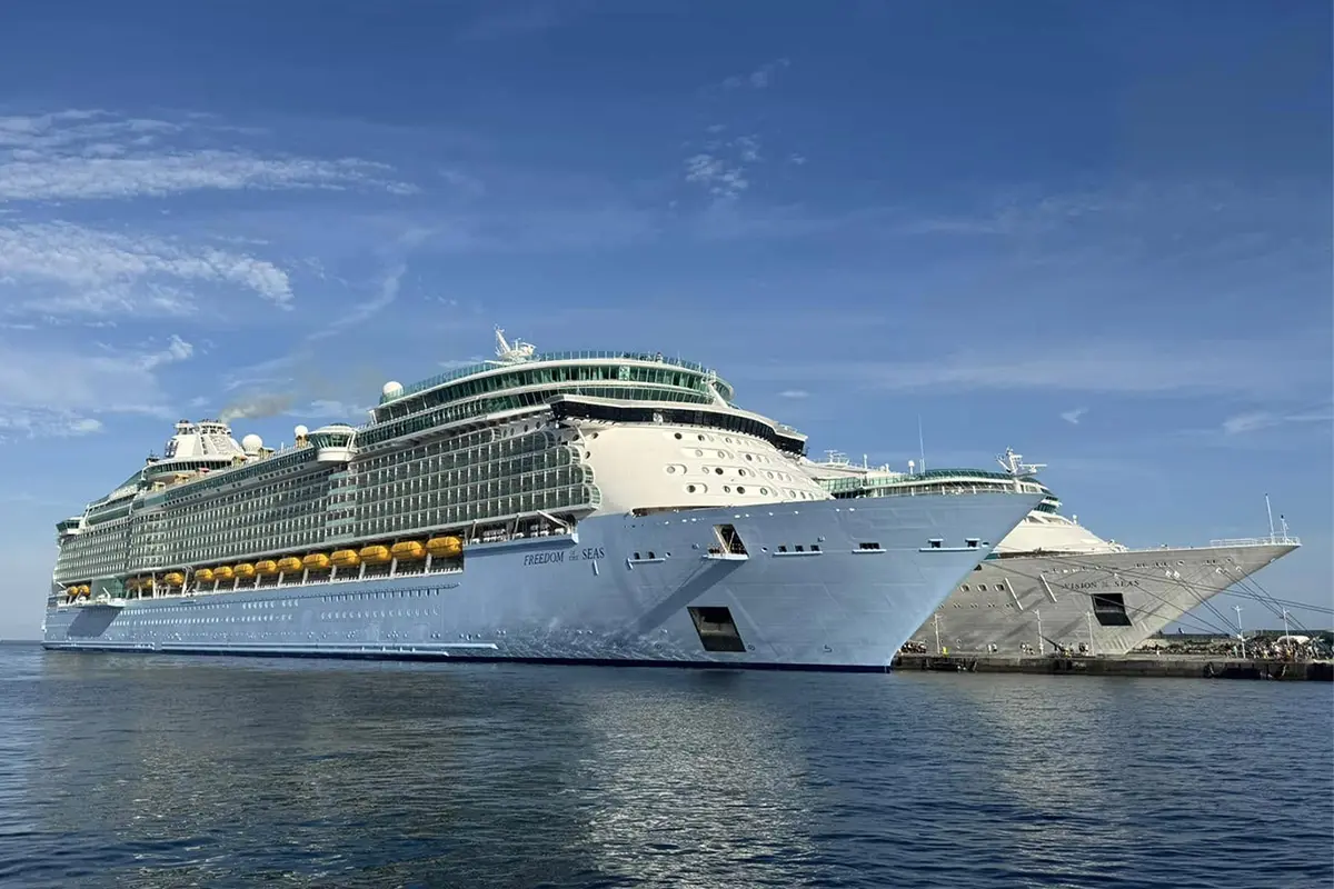 Freedom and Vision of the Seas docked