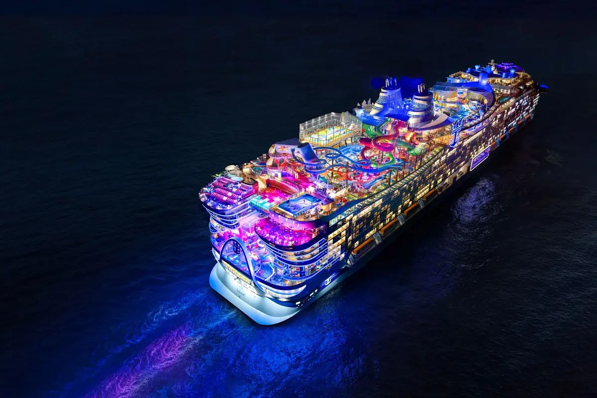 Icon of the Seas at night