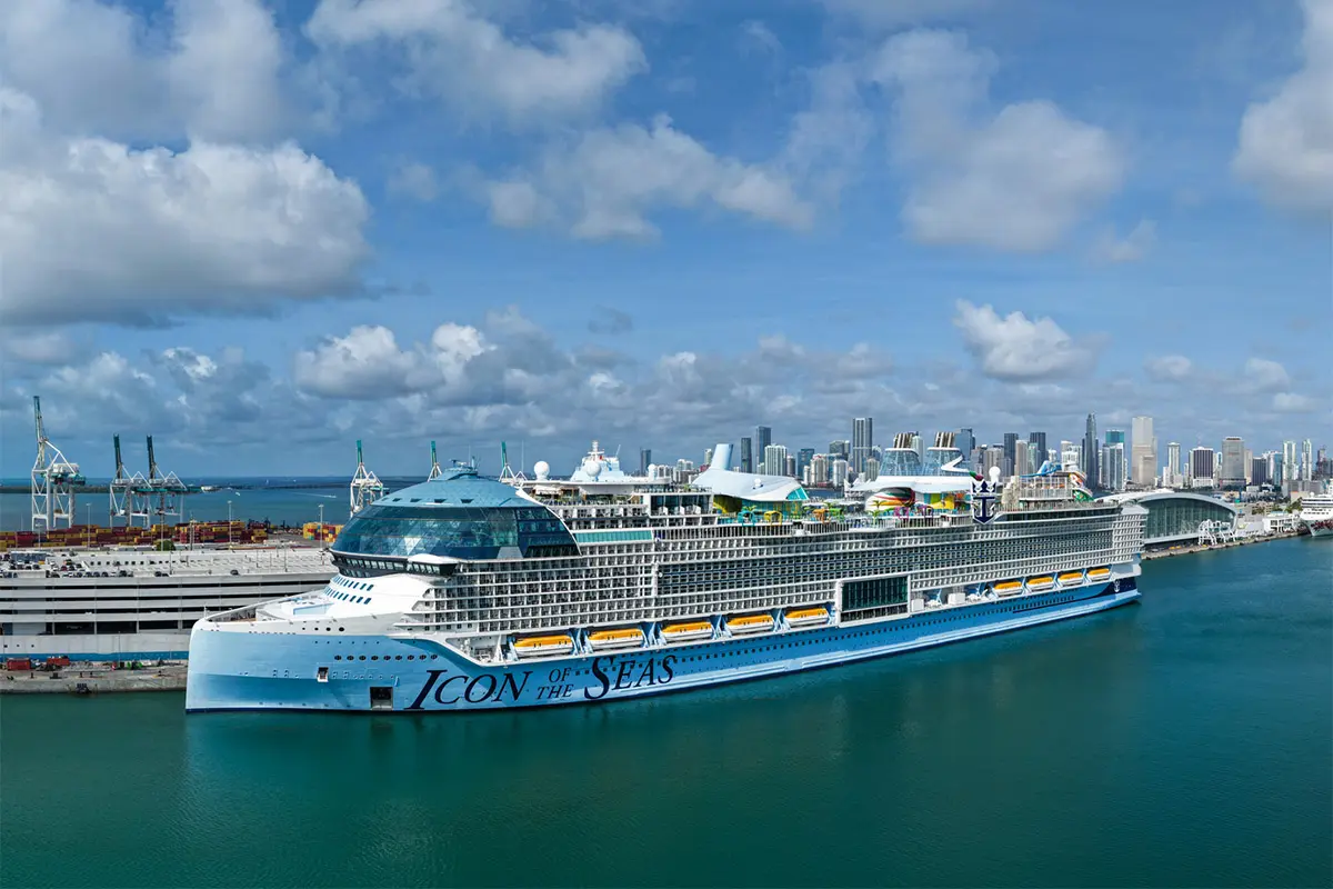 Icon of the Seas docked in Miami
