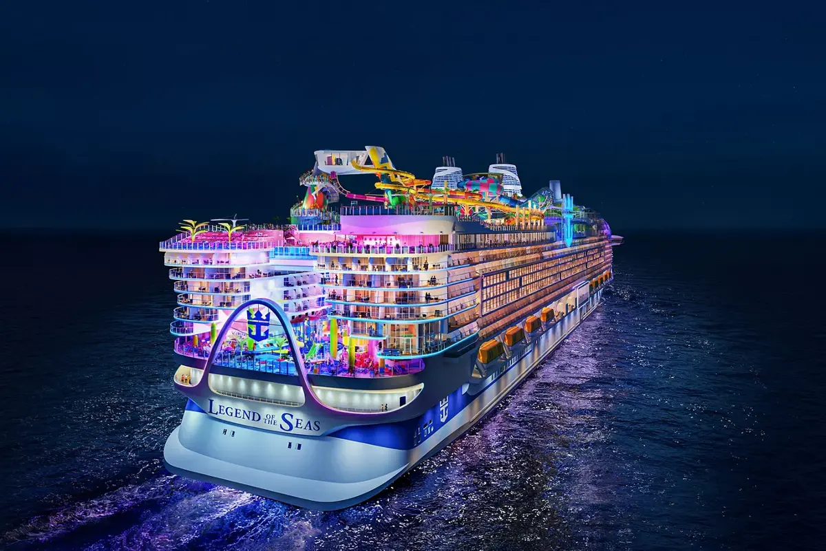 Rendering of Legend of the Seas at night